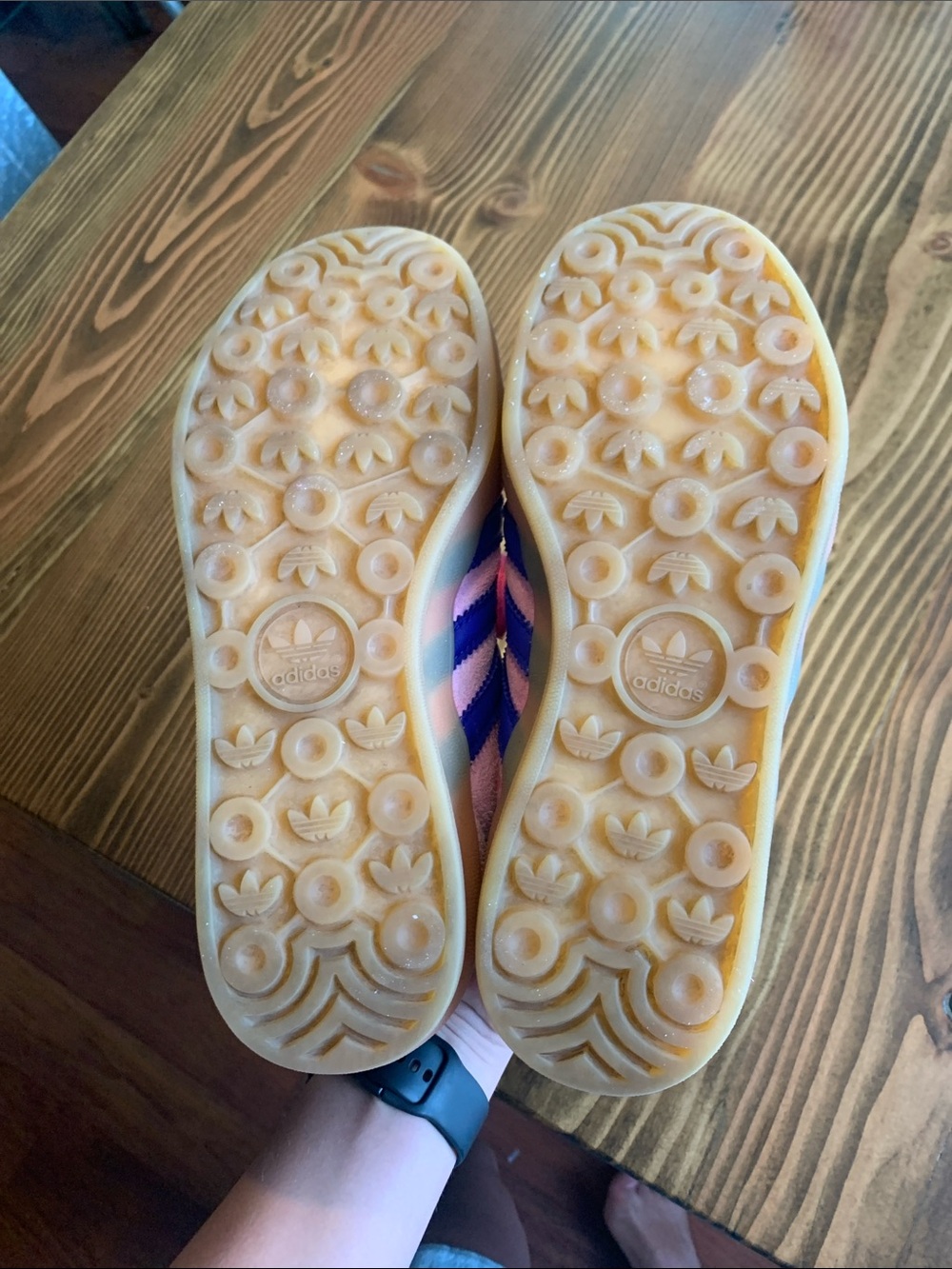 Adidas Gazelle Pink Suede Sneakers with Blue Stripes - Picture 9 of 9